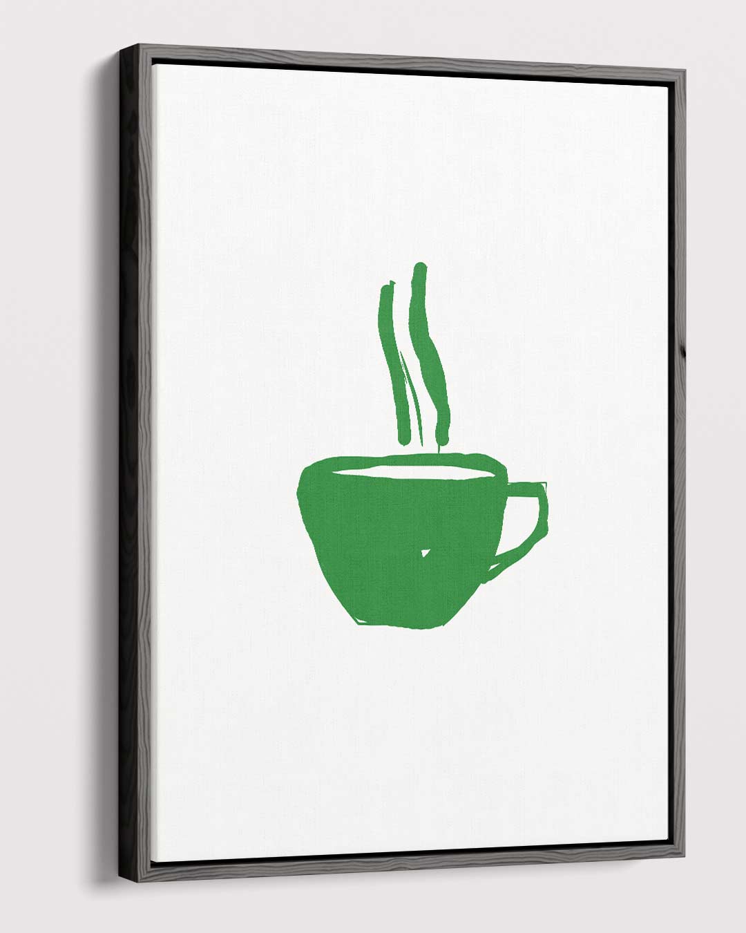 Groene Koffiekop Illustratie Kunstwerk-canvas-dibond-plexiglas-wanddecoratie-WallArtistic