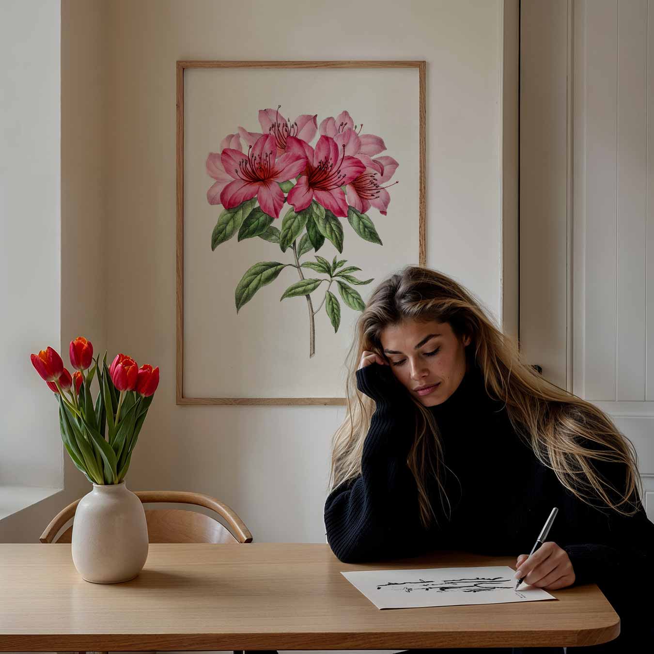 Prachtige Roze Bloemenpracht Poster