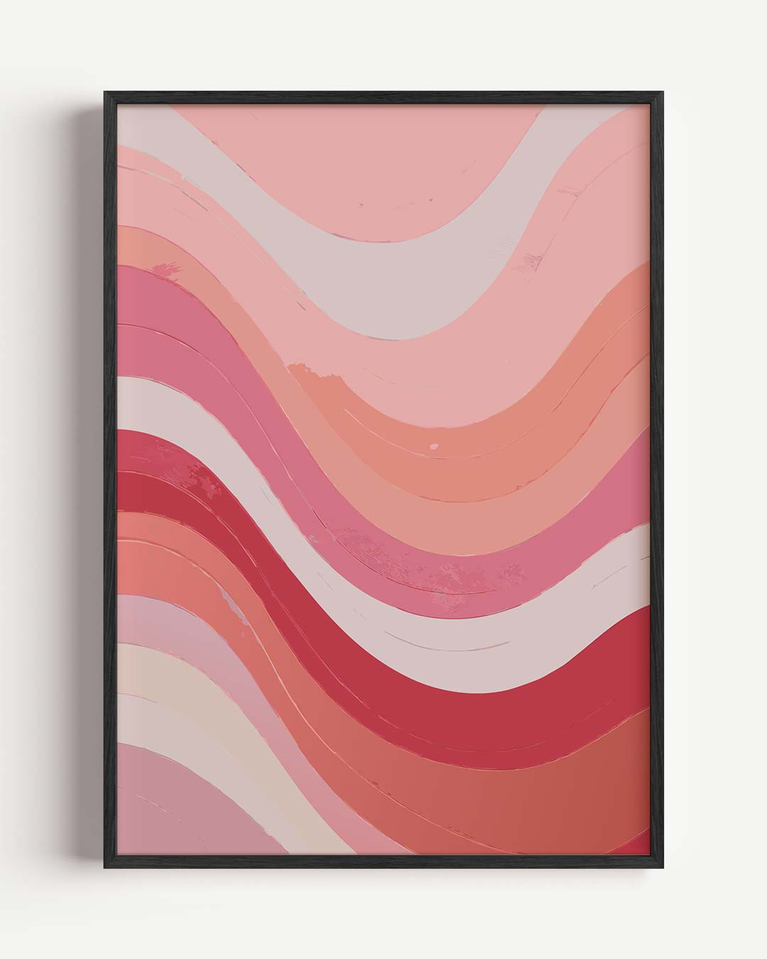 Vrolijke Golven in Roze Poster