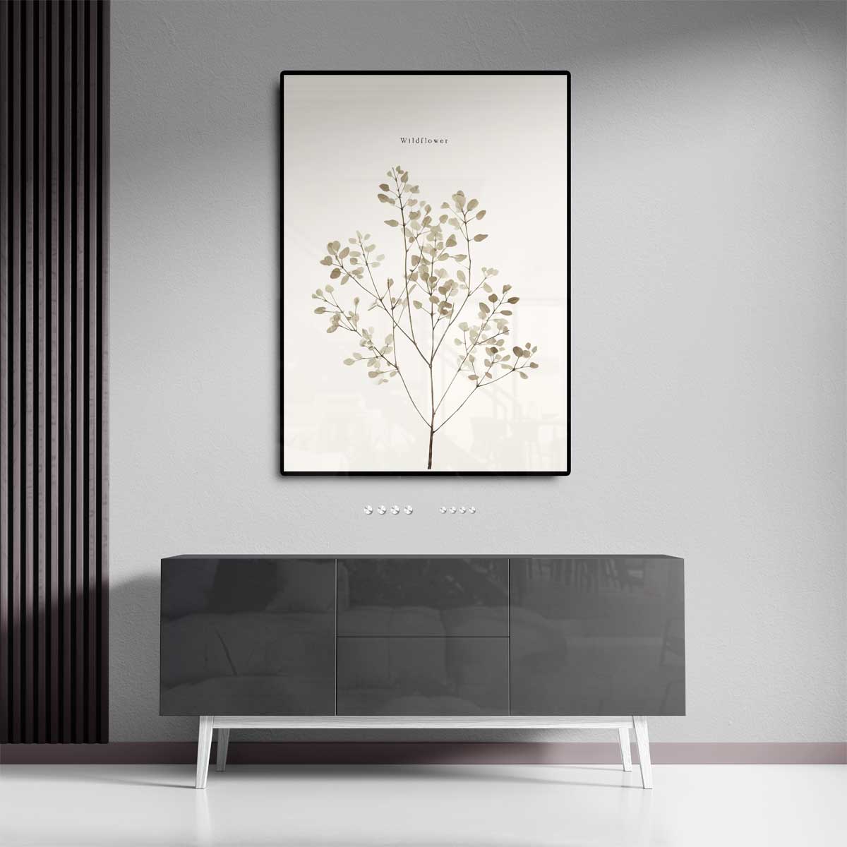 Minimalistische Wilde Bloem Illustratie Kunstwerk-canvas-dibond-plexiglas-wanddecoratie-WallArtistic