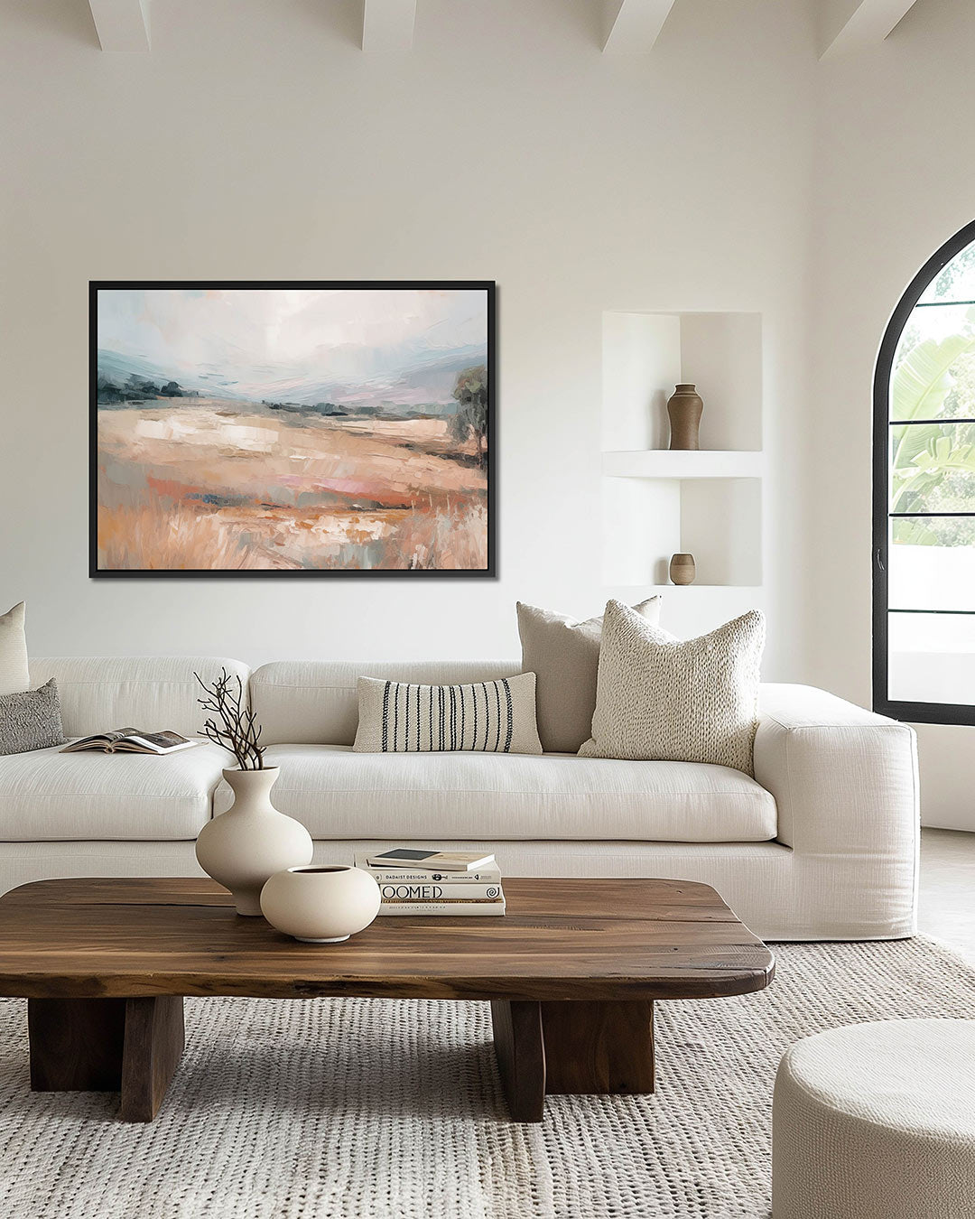 Landschap in zachte tinten Kunstwerk