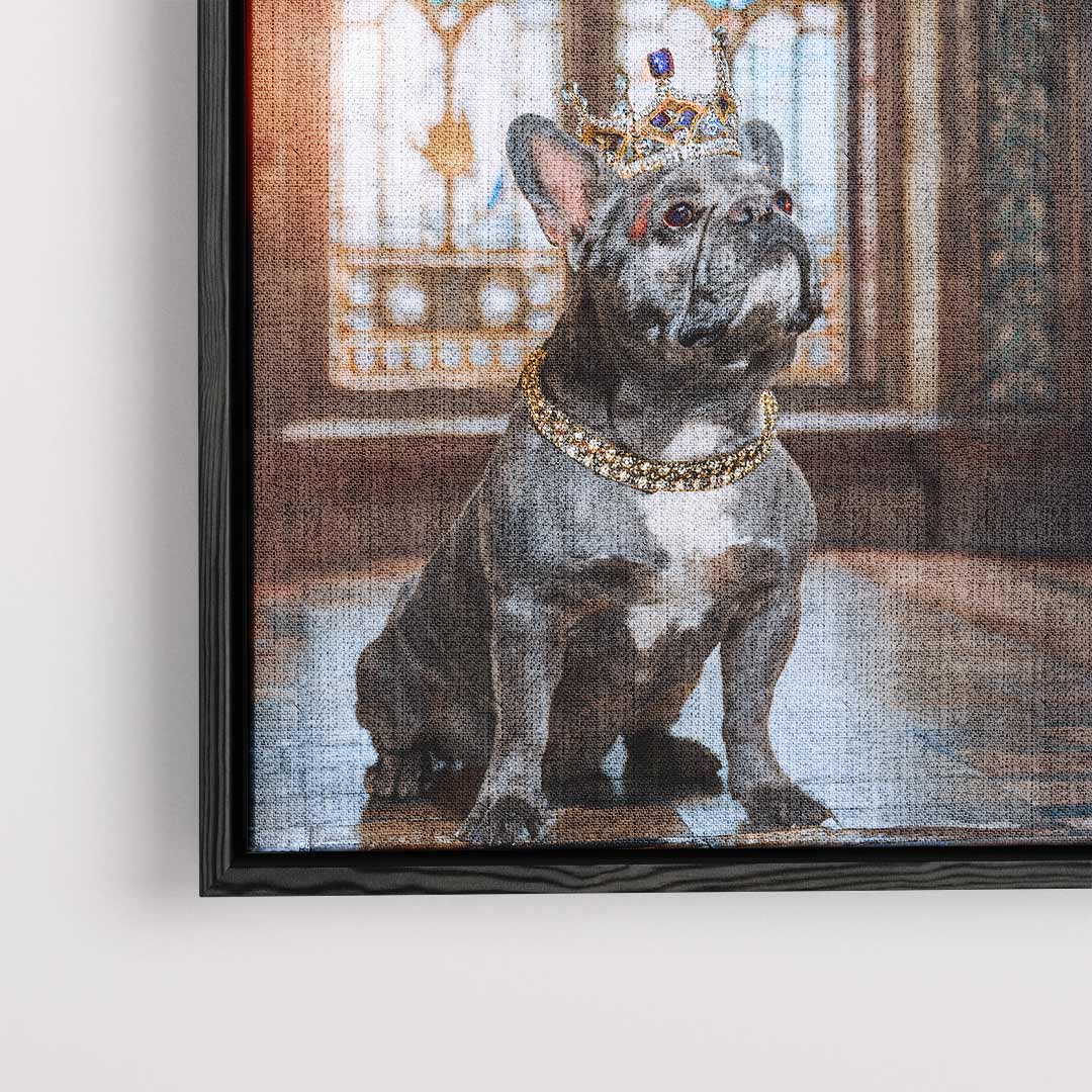Koninklijke Bulldog Portret Kunstwerk-canvas-dibond-plexiglas-wanddecoratie-WallArtistic