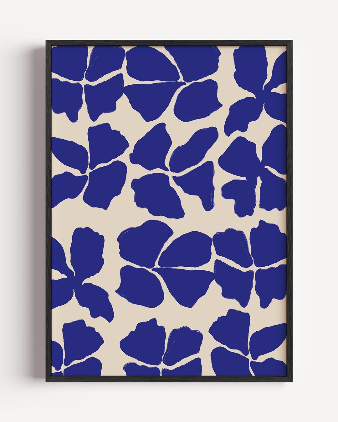 Blauwe Bloemenprint Poster-WallArtistic