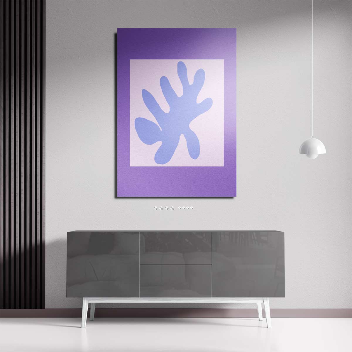 Abstracte Bladvorm in Paarstinten Kunstwerk-canvas-dibond-plexiglas-wanddecoratie-WallArtistic