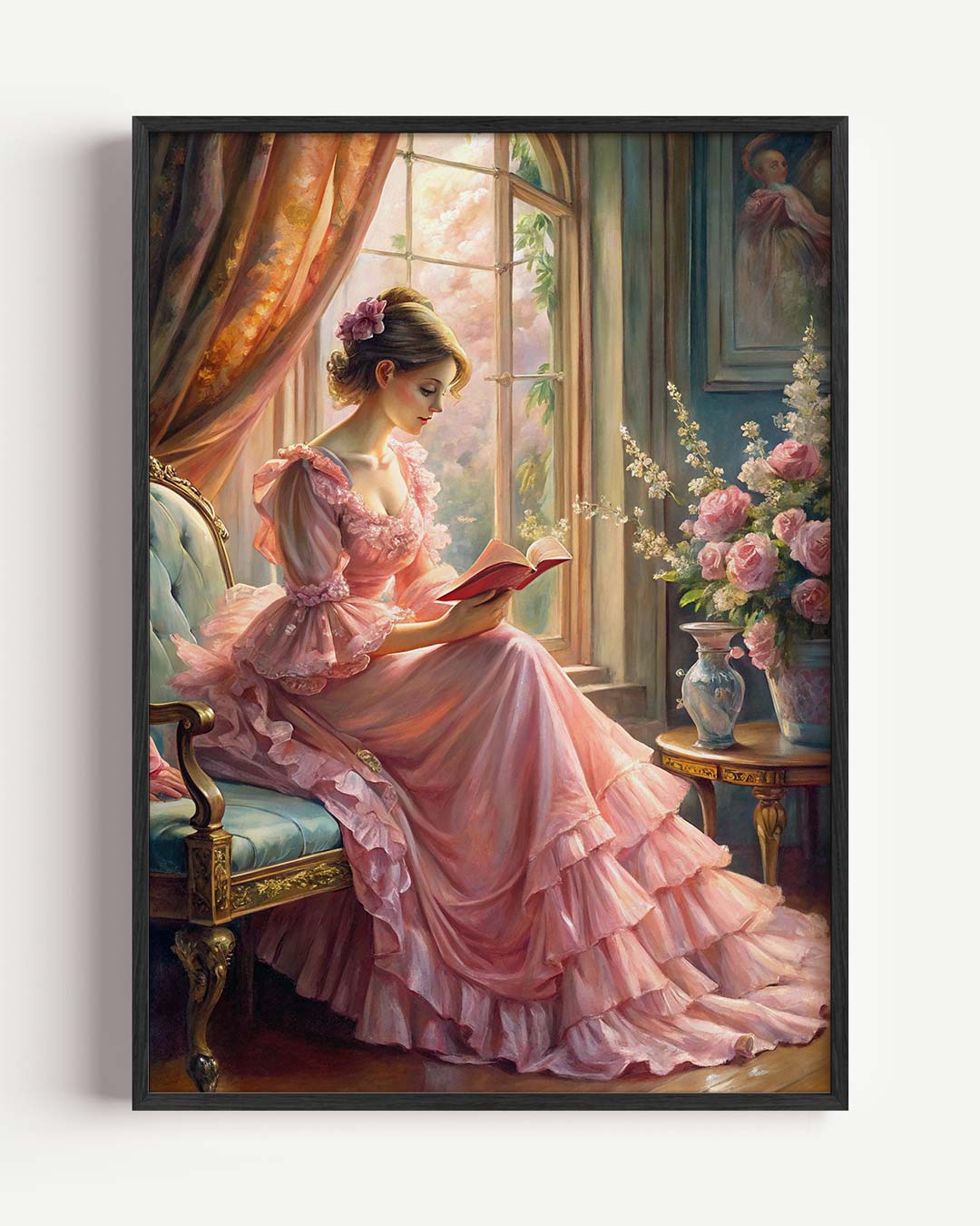 Romantische Lezende Dame Poster