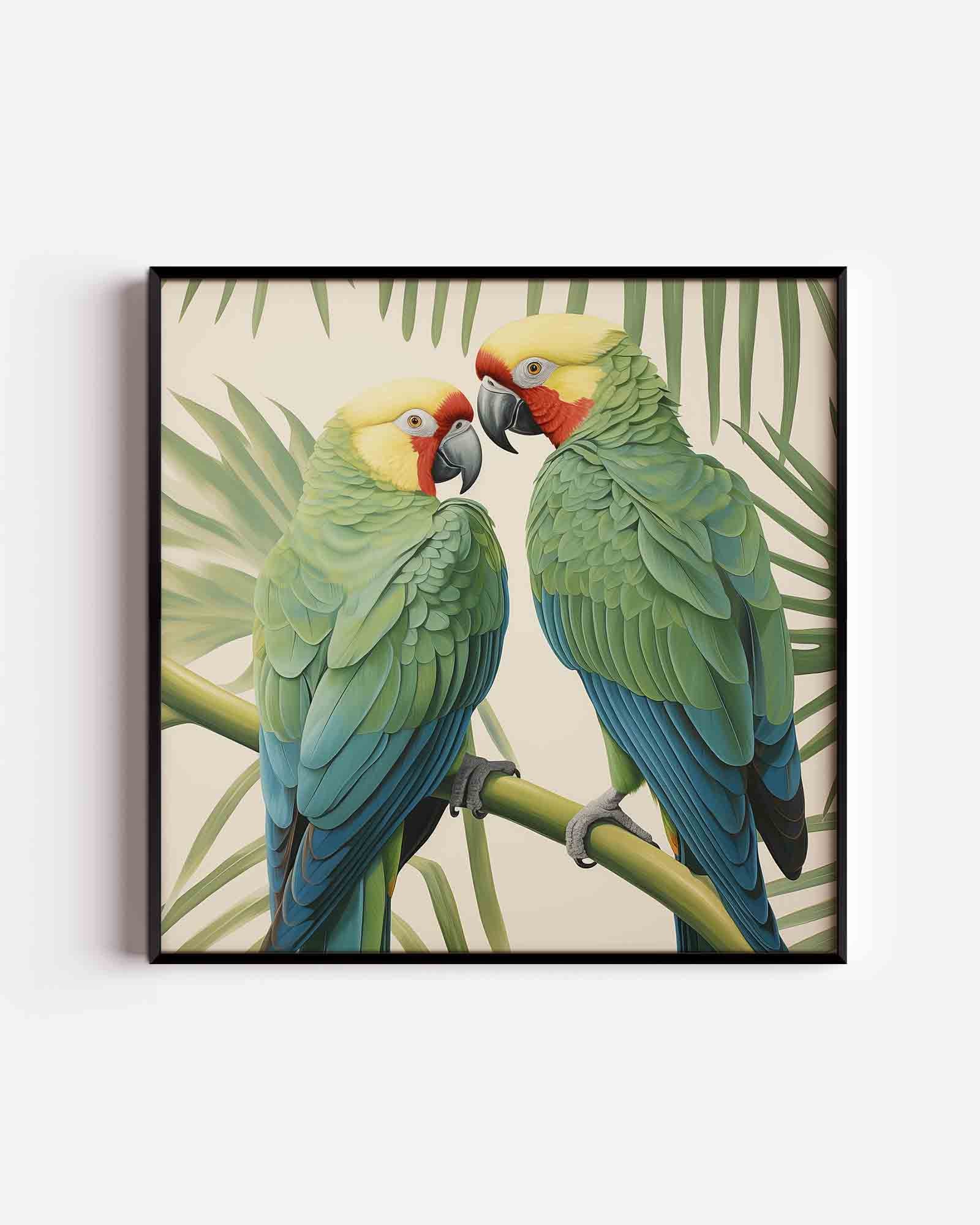 Twee papegaaien Poster