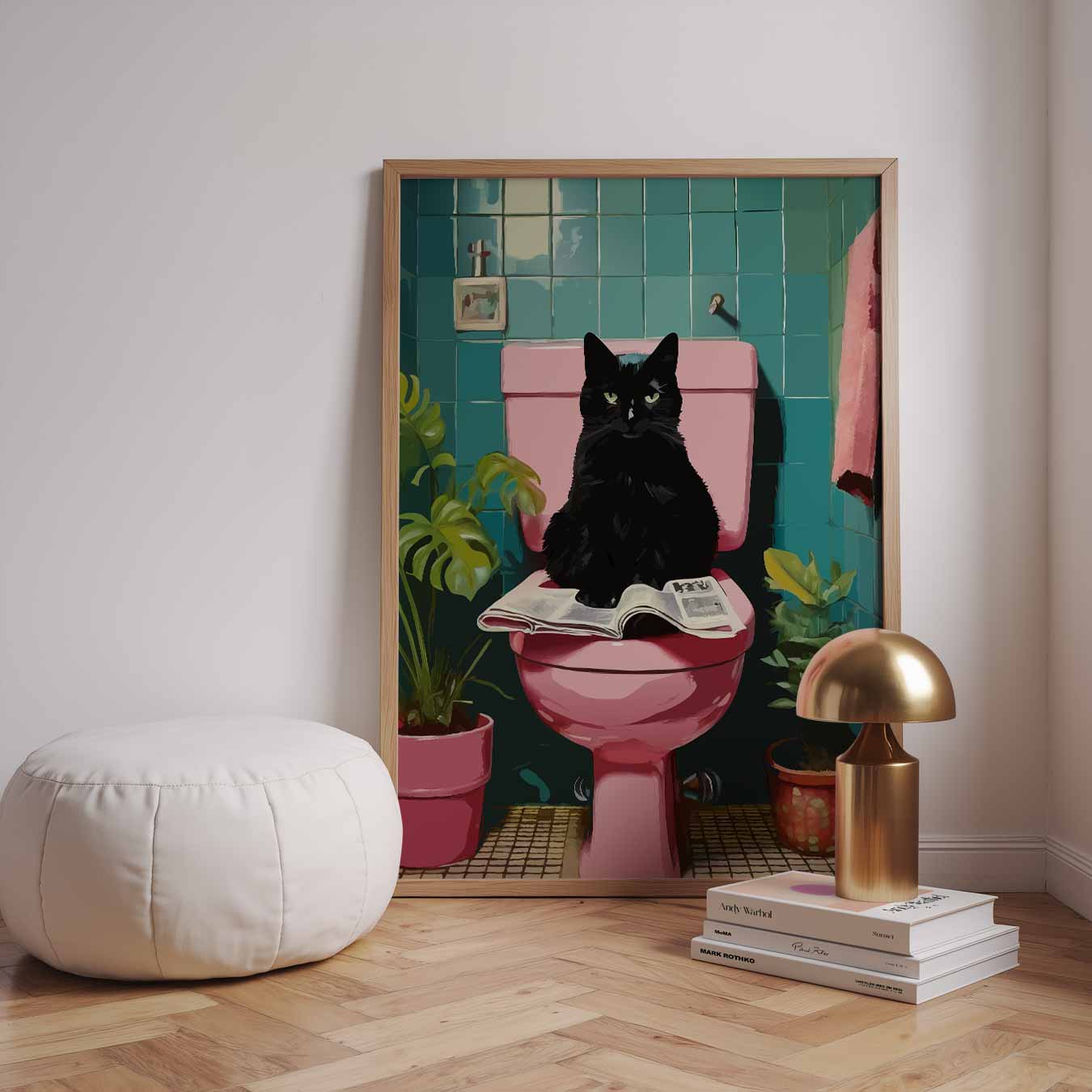 Kat op Toilet Poster