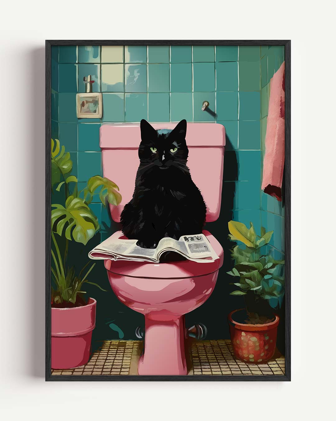 Kat op Toilet Poster