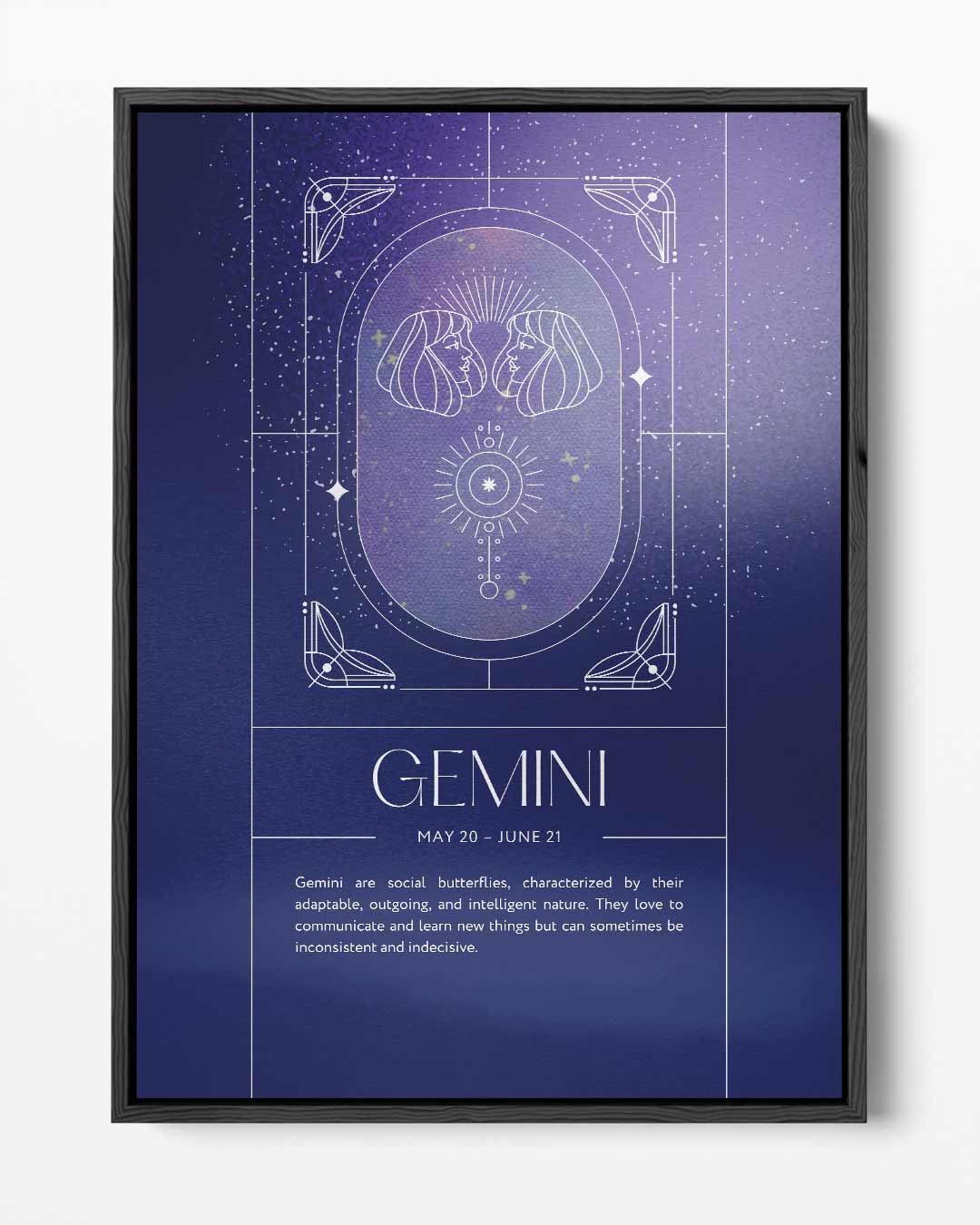 Mystieke Tweelingen Zodiac Ontwerp Kunstwerk-canvas-dibond-plexiglas-wanddecoratie-WallArtistic