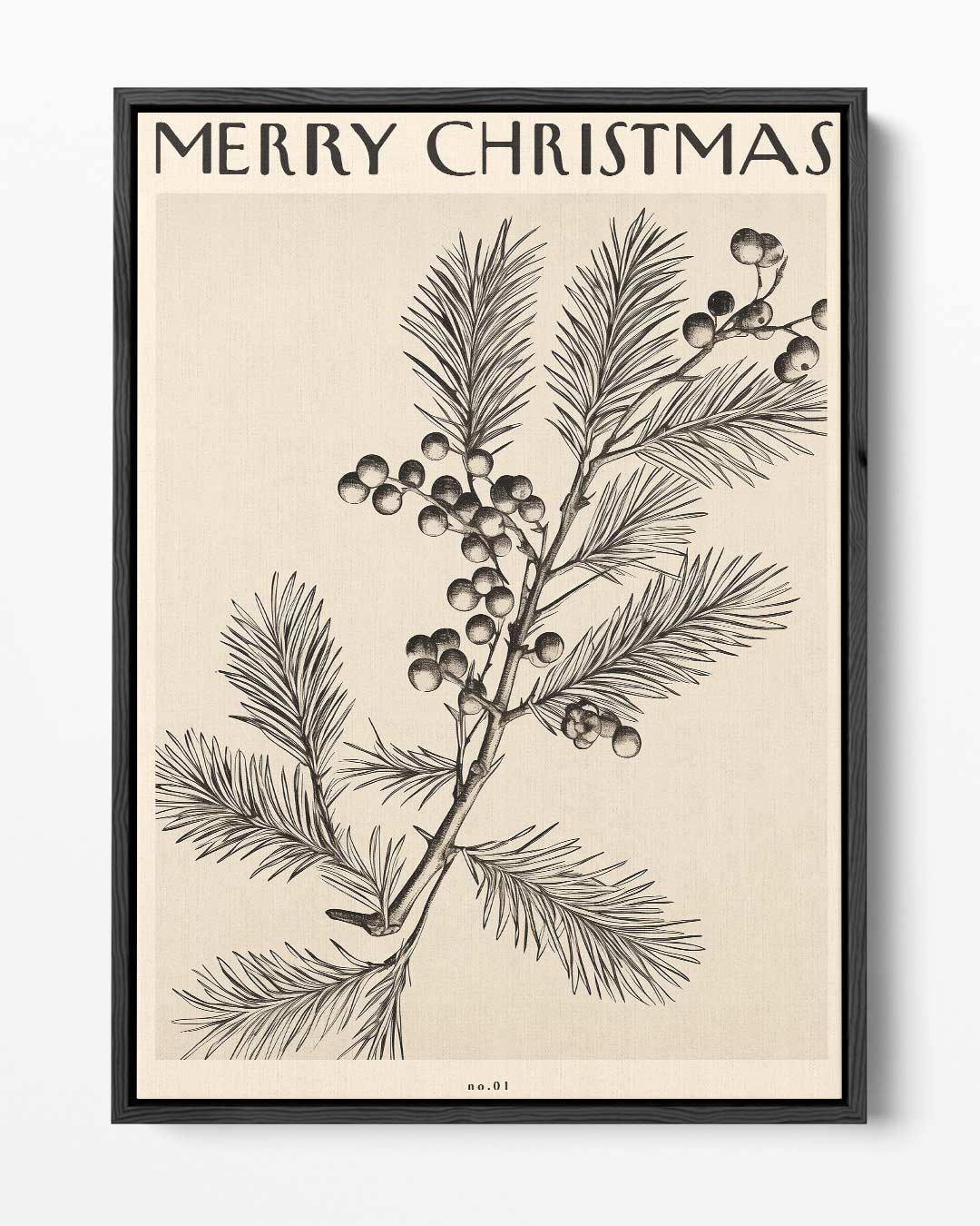Vintage Kersttak Illustratie Kunstwerk-canvas-dibond-plexiglas-wanddecoratie-WallArtistic
