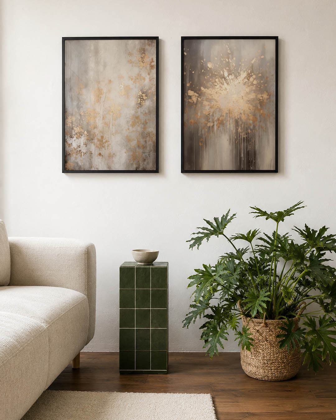 Gouden bloemnevel Posterset