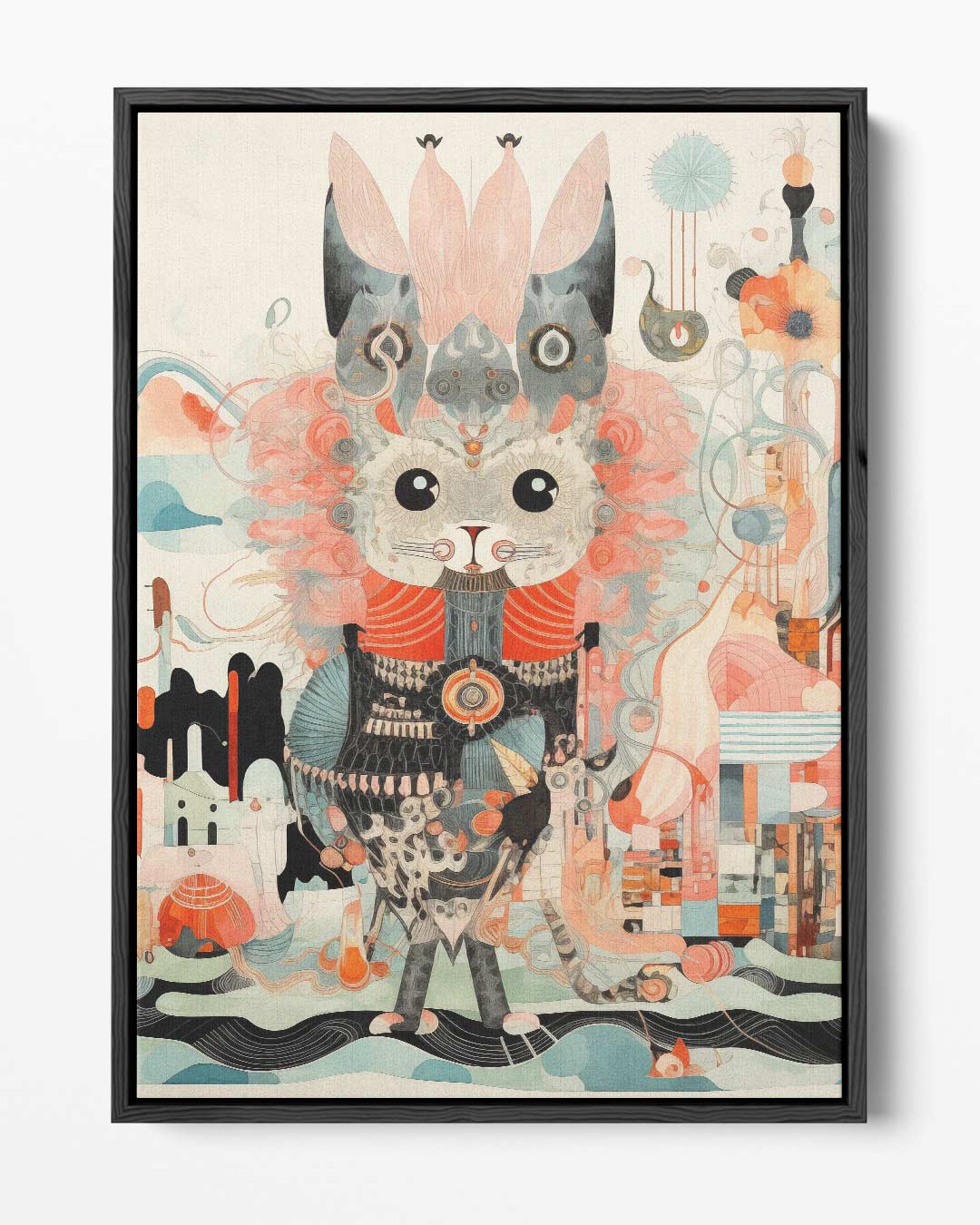 Magische Kat Avontuur Kunstwerk-canvas-dibond-plexiglas-wanddecoratie-WallArtistic