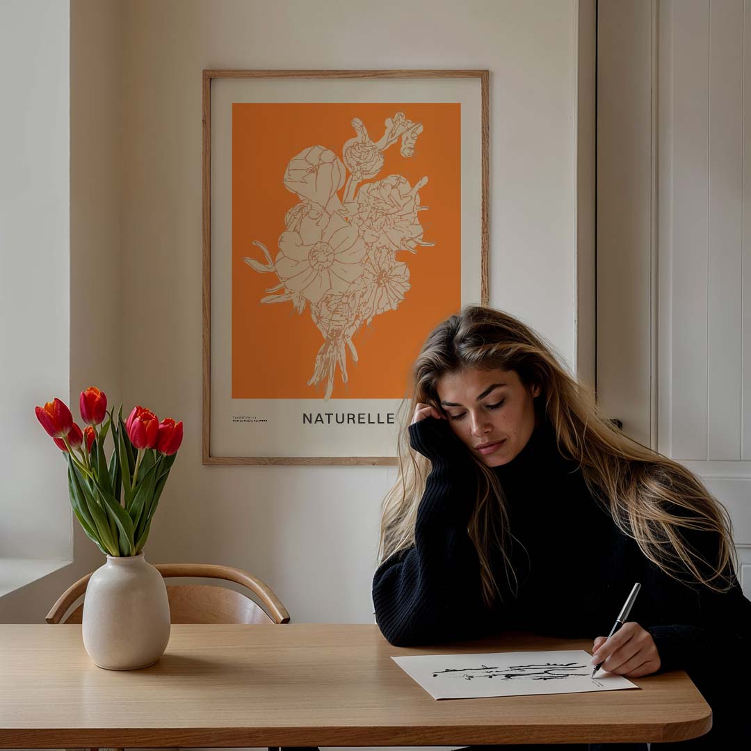 Bloemenpracht in Oranje Poster-WallArtistic