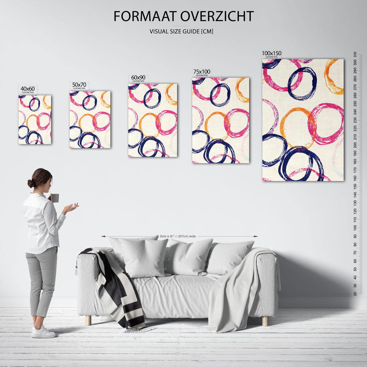 Kleurrijke cirkelpatronen Kunstwerk