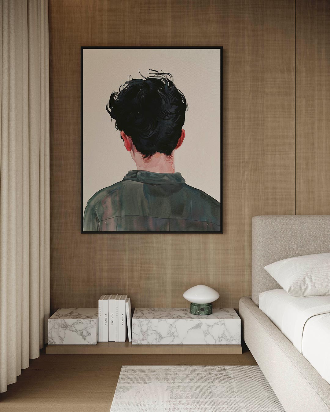Achterkant portret Kunstwerk