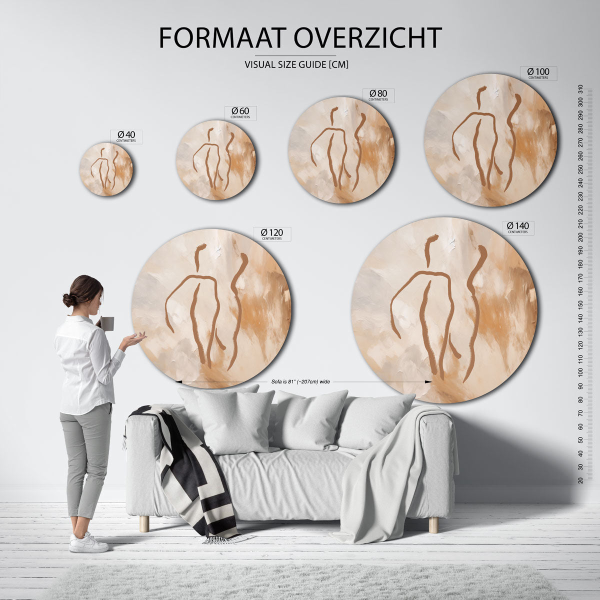 Abstracte figuren Muurcirkel