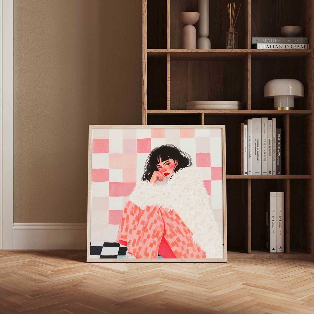 Vrouw met bontjas Poster