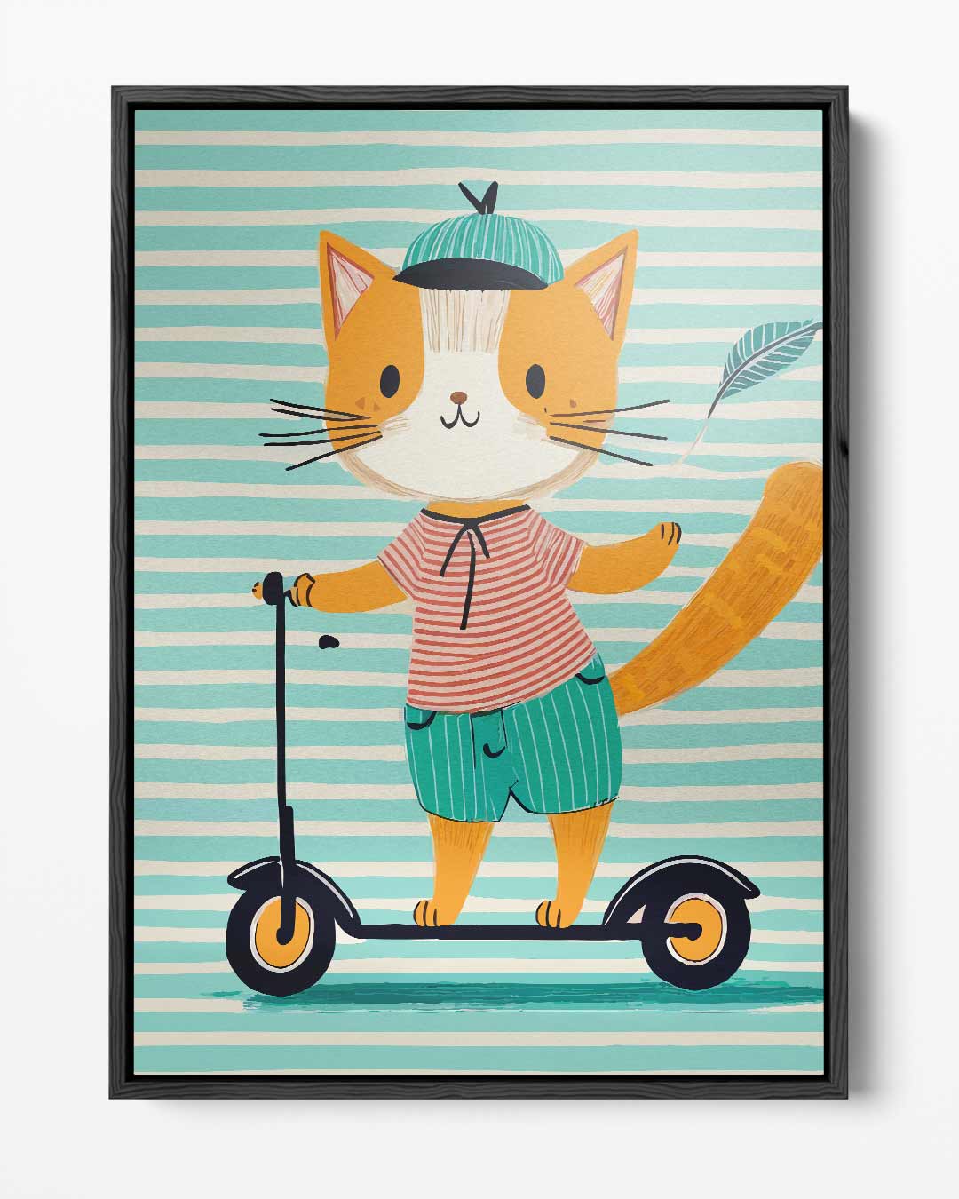 Kat op Step Kunstwerk-canvas-dibond-plexiglas-wanddecoratie-WallArtistic