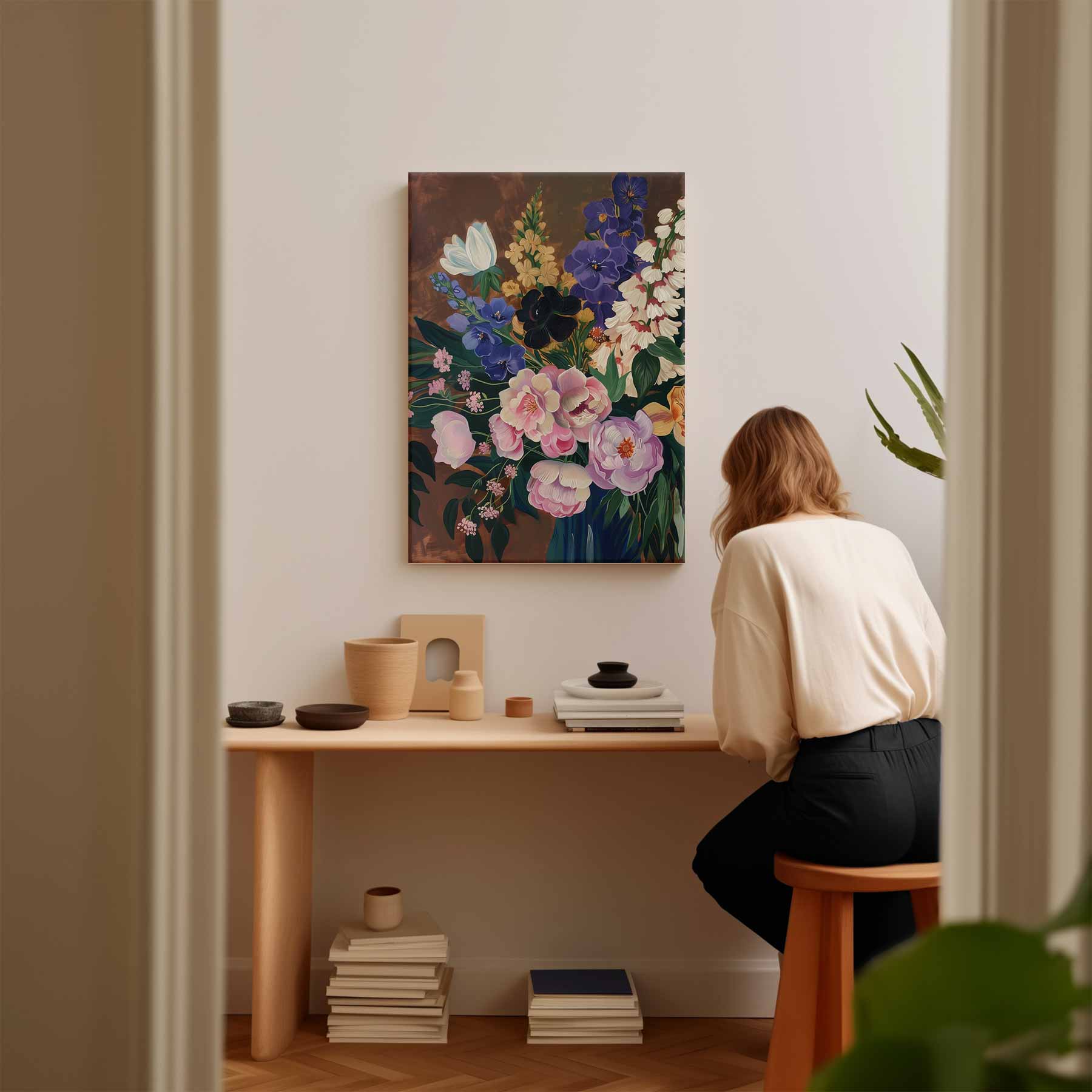 Kleurrijke Bloemenpracht Kunstwerk-canvas-dibond-plexiglas-wanddecoratie-WallArtistic