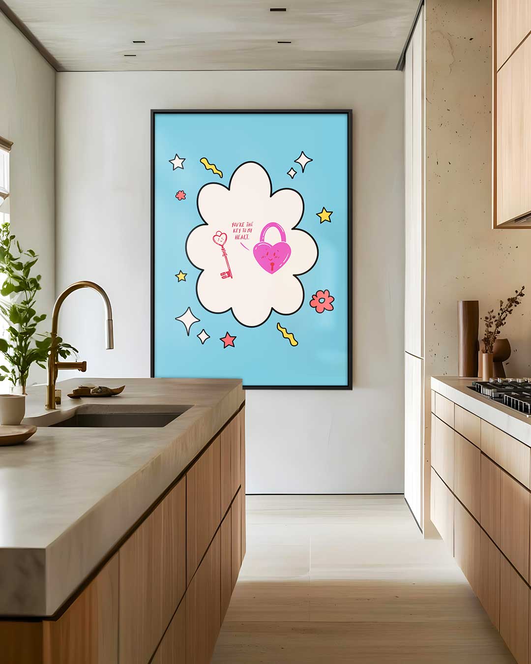 Sleutel tot Mijn Hart Kunstwerk-canvas-dibond-plexiglas-wanddecoratie-WallArtistic