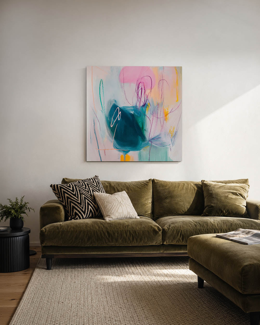 Dynamische kleurenexplosie Kunstwerk