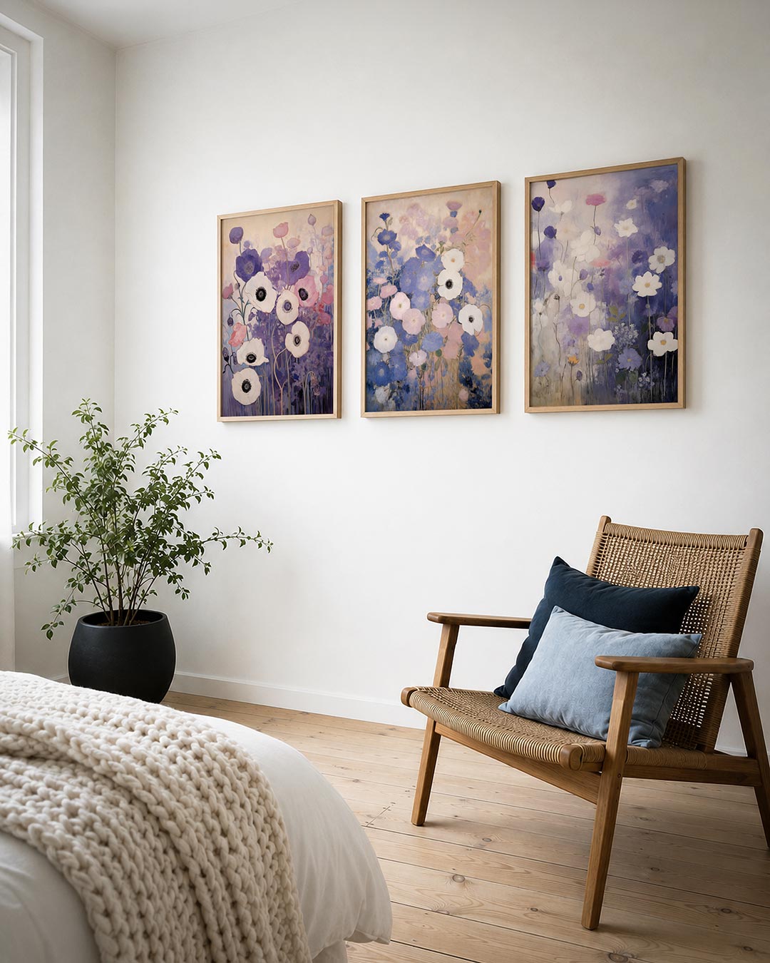 Bloemrijke kleurvlakken Posterset