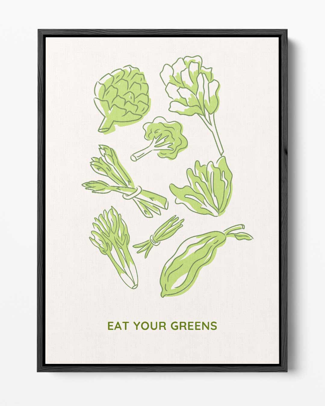 Groene Groente Illustratie Kunstwerk-canvas-dibond-plexiglas-wanddecoratie-WallArtistic