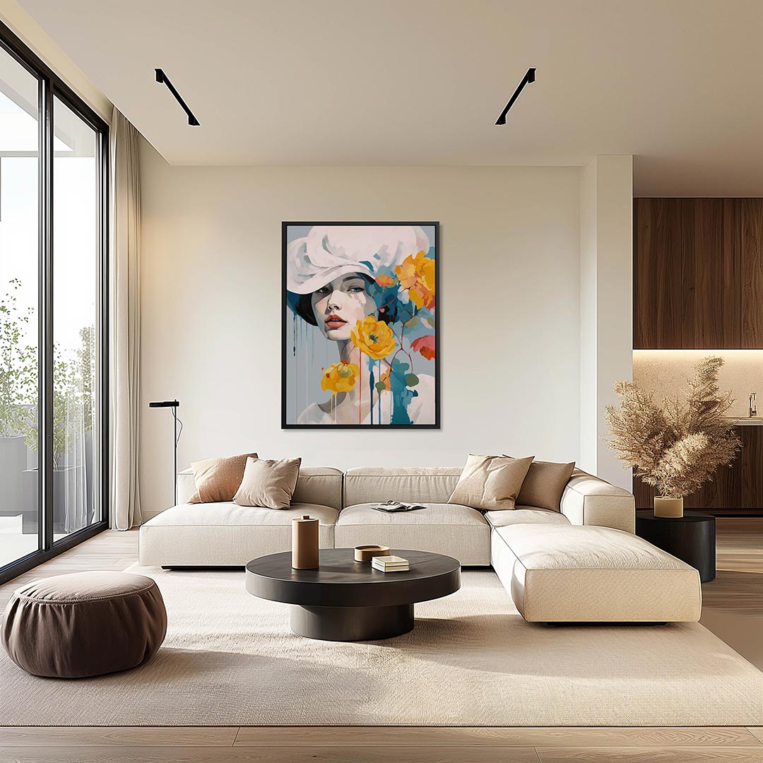 Vrouw met bloemen Kunstwerk