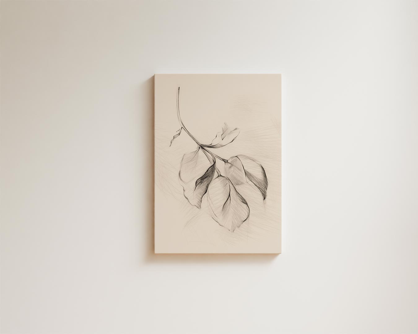 Eenvoudige Bladtekening Kunstwerk-canvas-dibond-plexiglas-wanddecoratie-WallArtistic