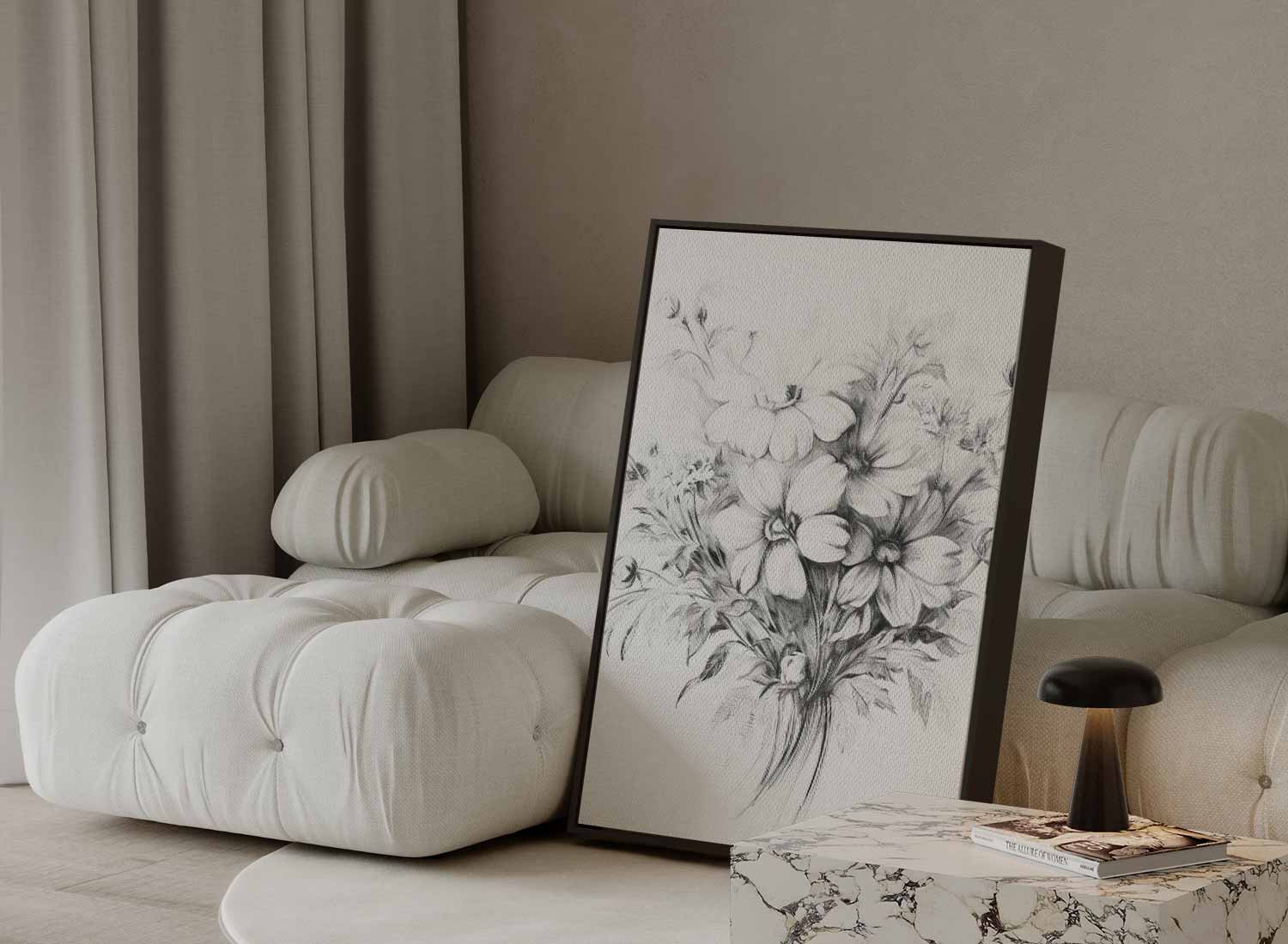 Zachte Bloesem Schets Kunstwerk-canvas-dibond-plexiglas-wanddecoratie-WallArtistic