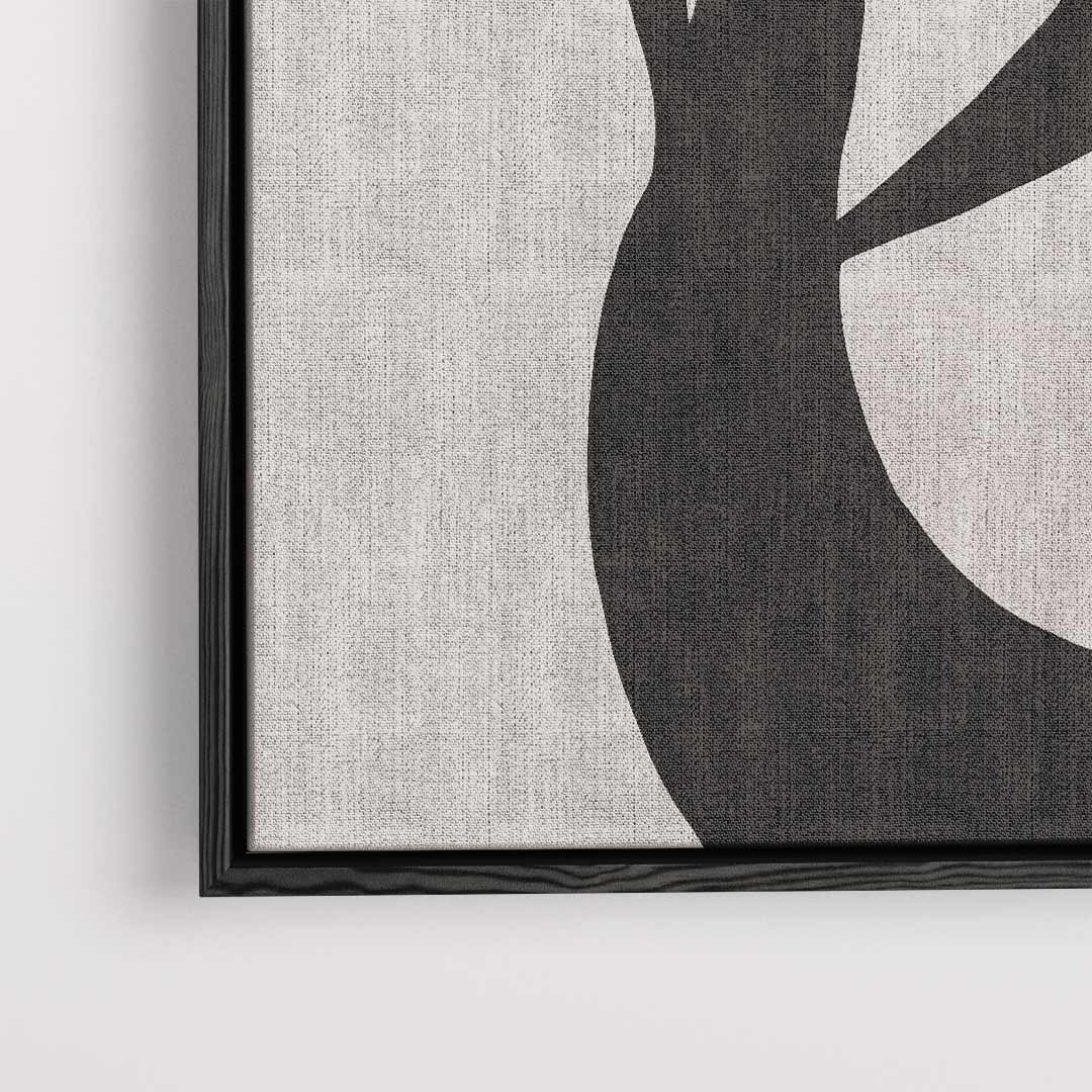 Organische Zwart-Wit Abstractie Kunstwerk-canvas-dibond-plexiglas-wanddecoratie-WallArtistic