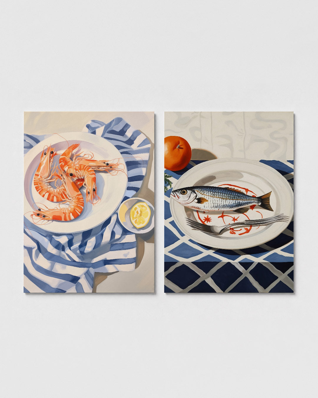 Garnalen en strepen Posterset