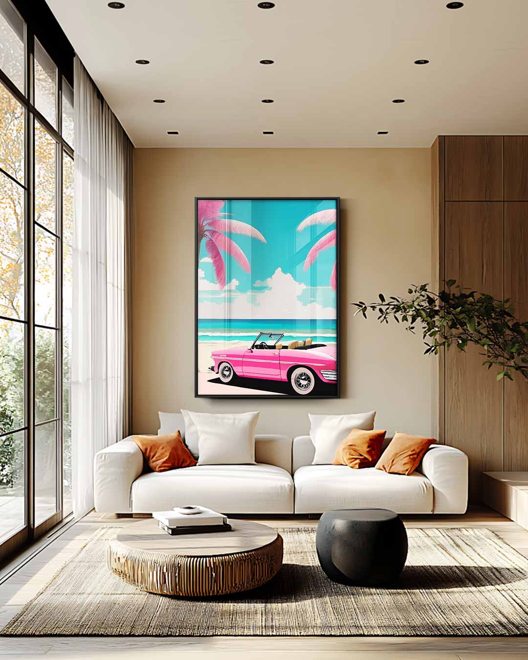 Retro Zomer Droom Kunstwerk-canvas-dibond-plexiglas-wanddecoratie-WallArtistic
