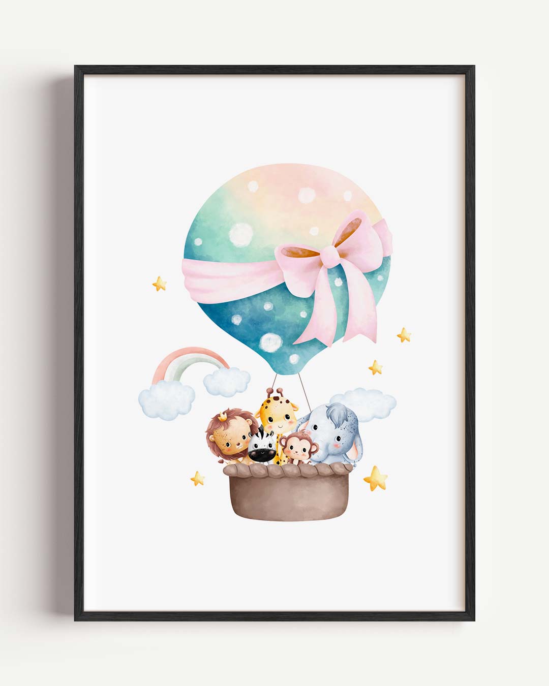 Vrolijke Dieren Luchtballon Poster