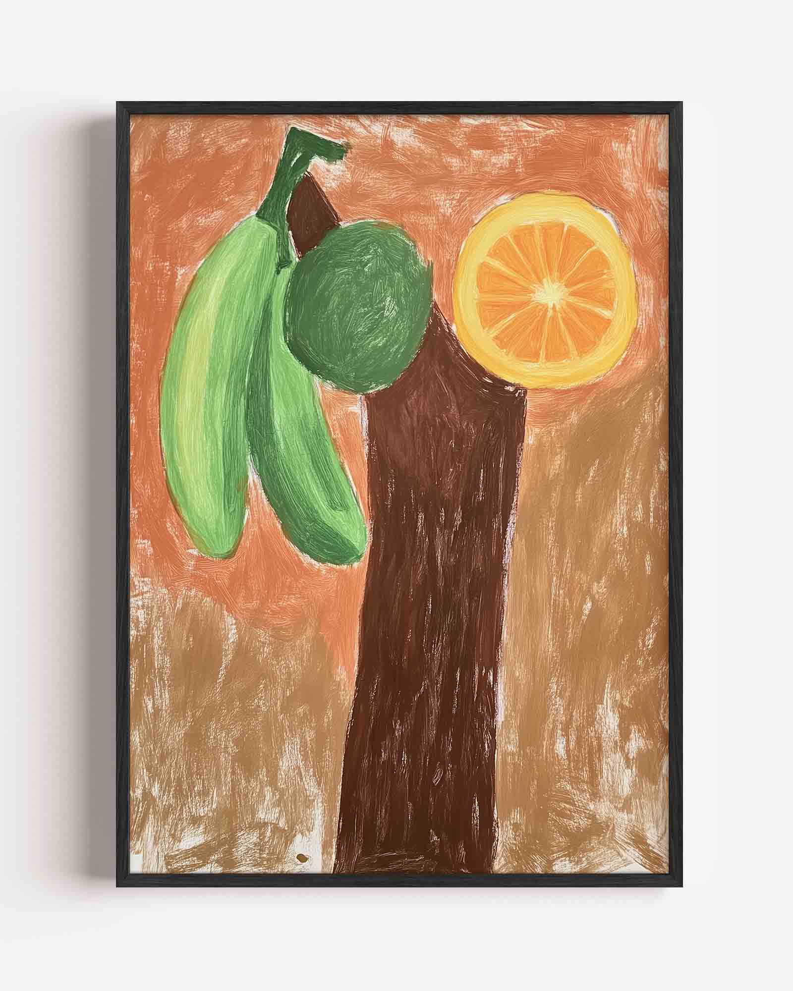 Fruit en boomstam Poster