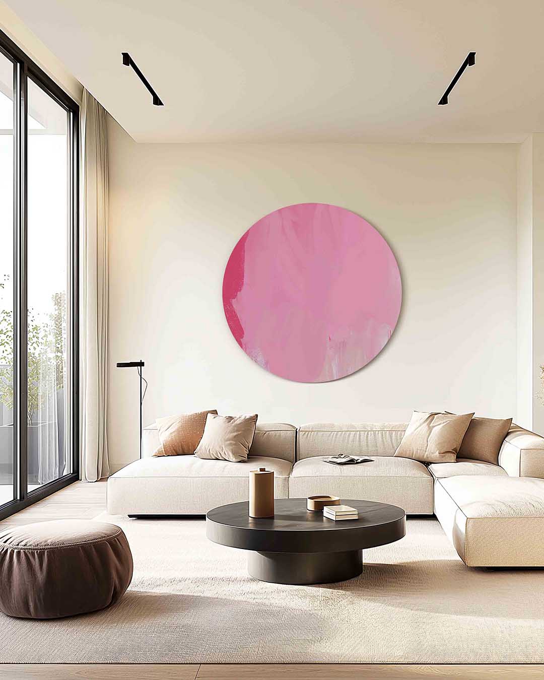 Roze tinten Muurcirkel