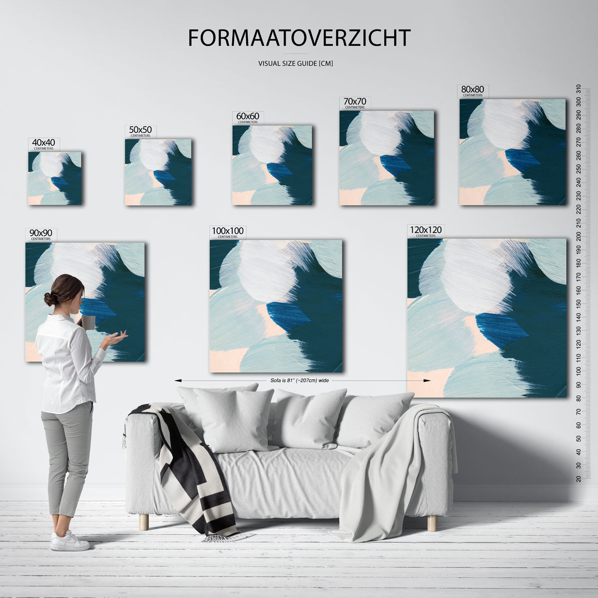 Abstracte penseelstreken Poster