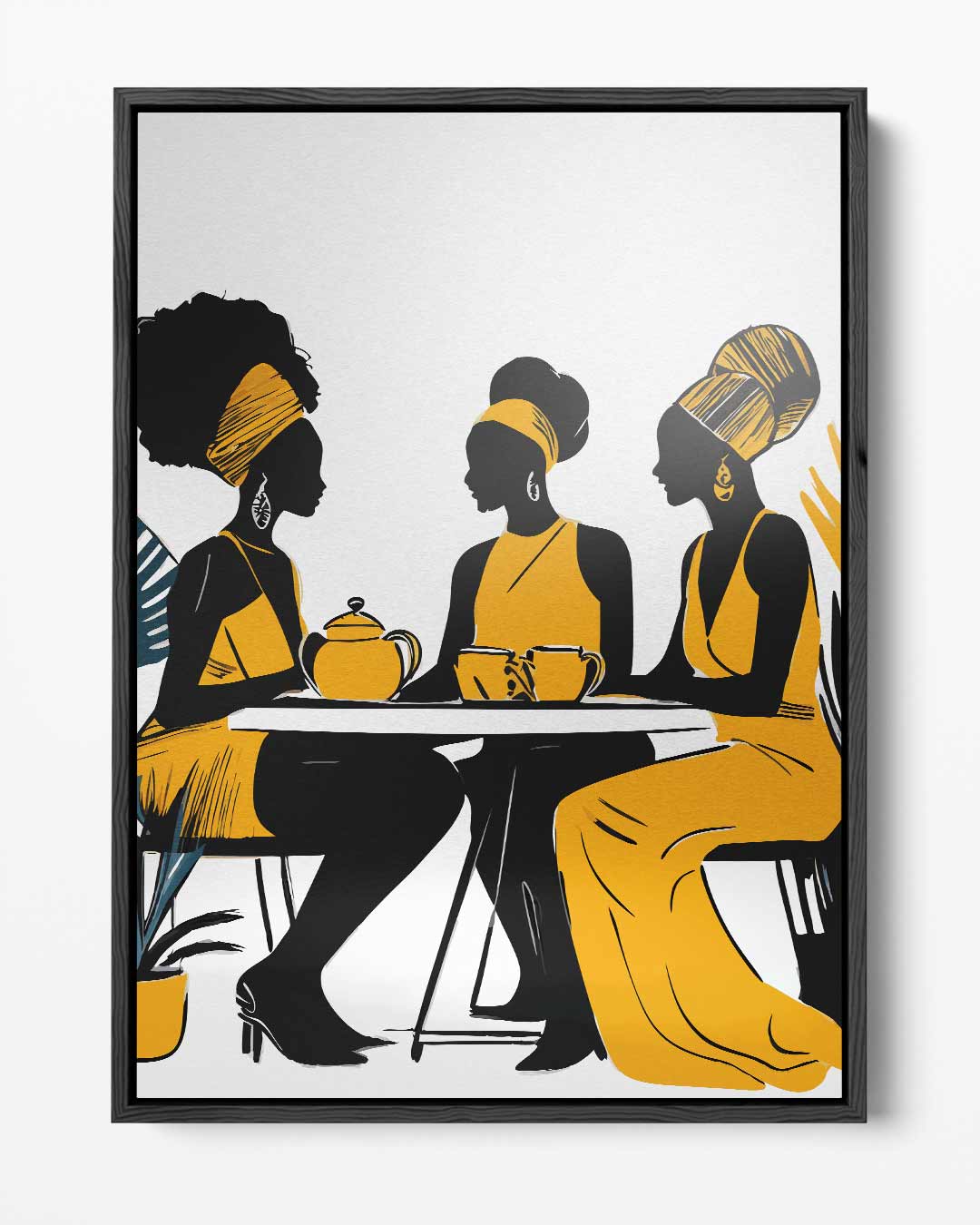 Gezellig Koffieklets Tafereel Kunstwerk-canvas-dibond-plexiglas-wanddecoratie-WallArtistic
