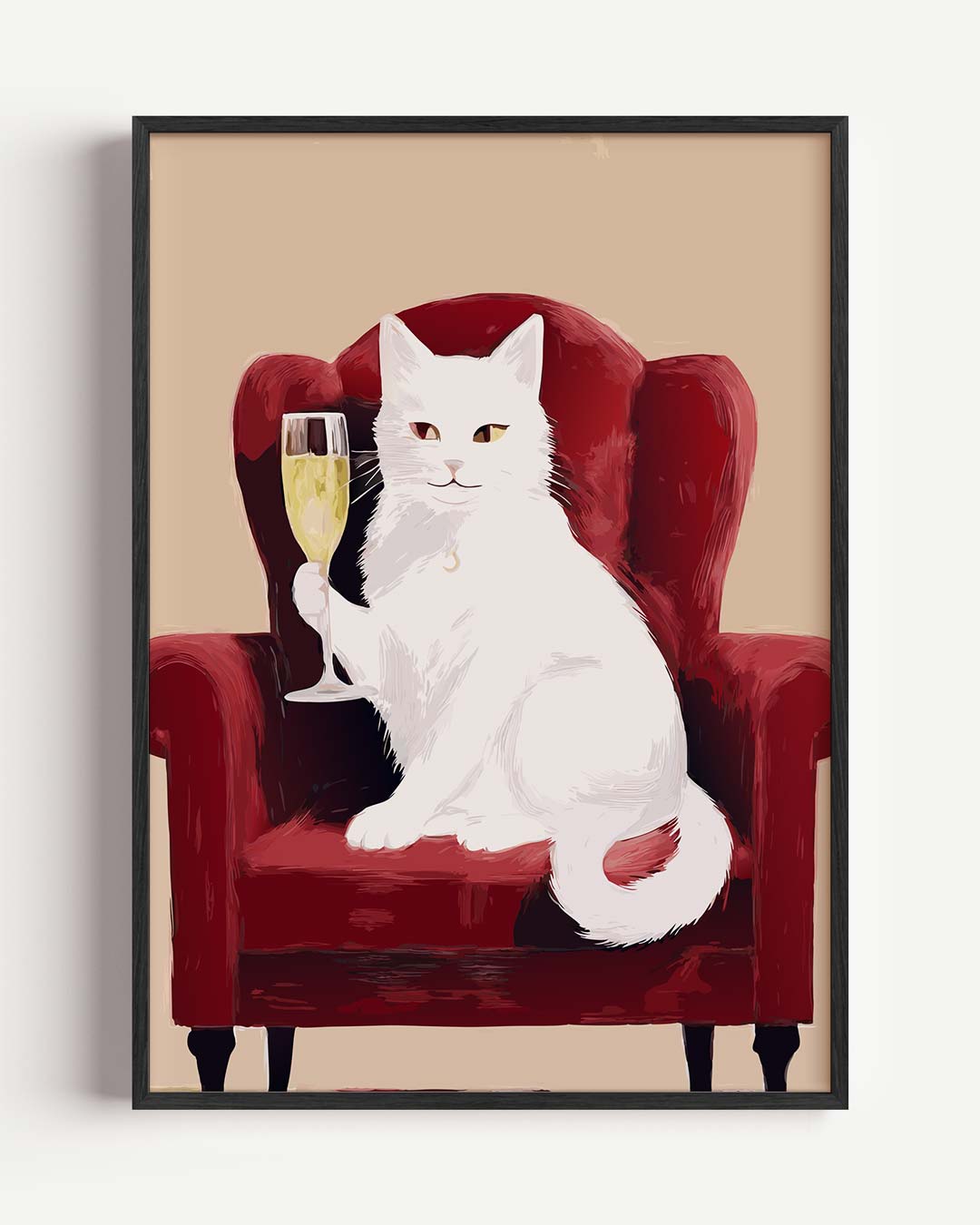 Stijlvolle Kat Met Champagnetoast Poster