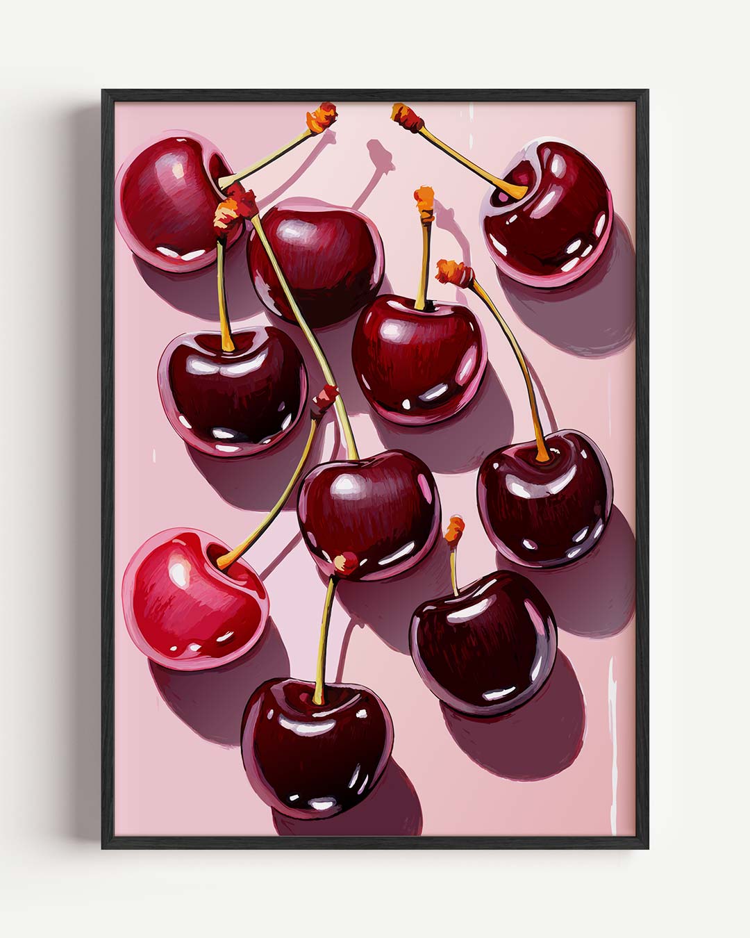 Kersenliefde voor aan de Muur Poster