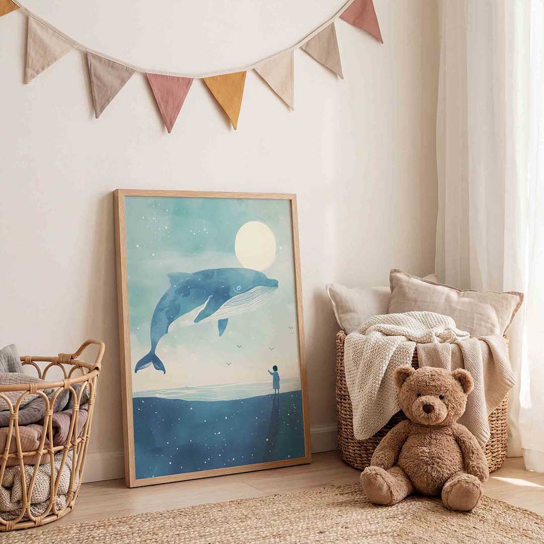 Walvis en kind Poster