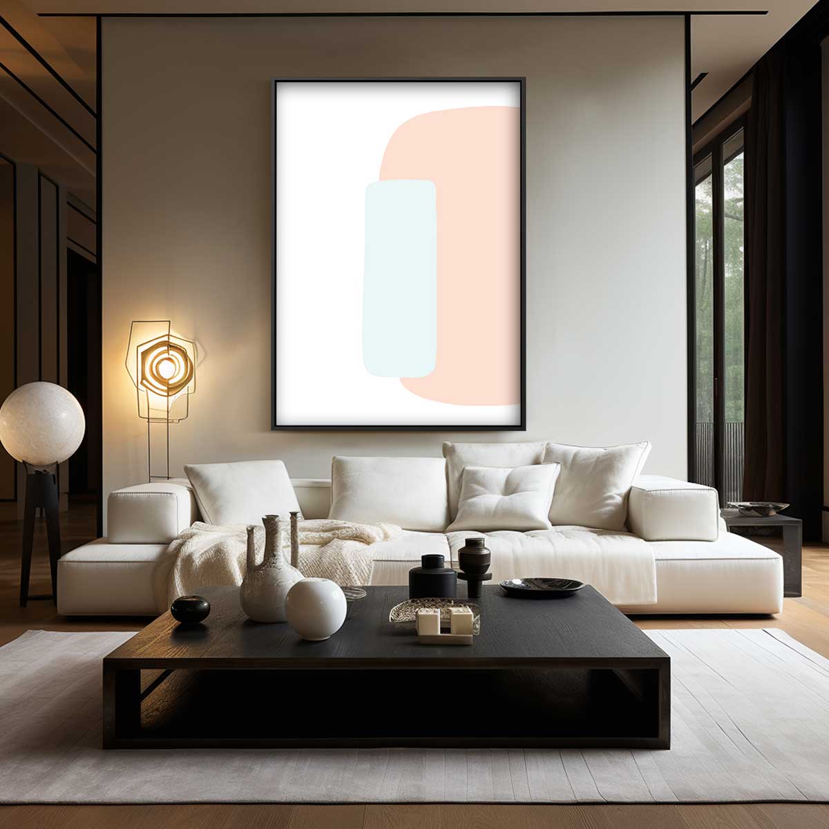 Zomerse Pastel Abstractie Kunstwerk-canvas-dibond-plexiglas-wanddecoratie-WallArtistic