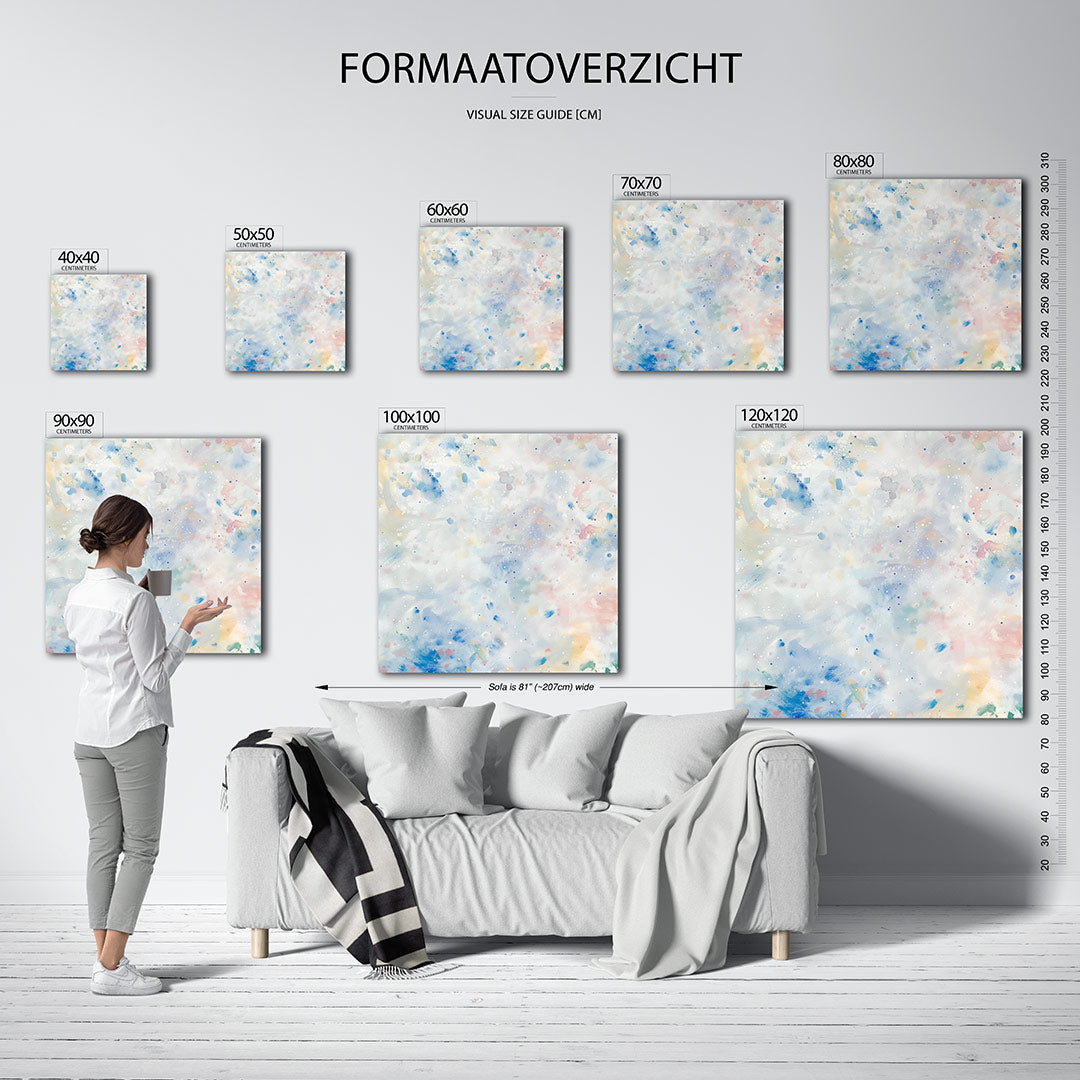 Vlekkenspel in pastel Kunstwerk