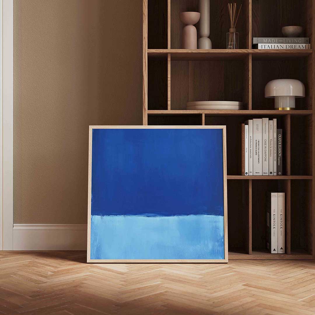 Blauwe abstracte Poster