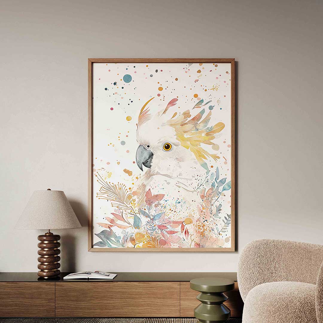 Papegaai met kleurrijke veren Poster