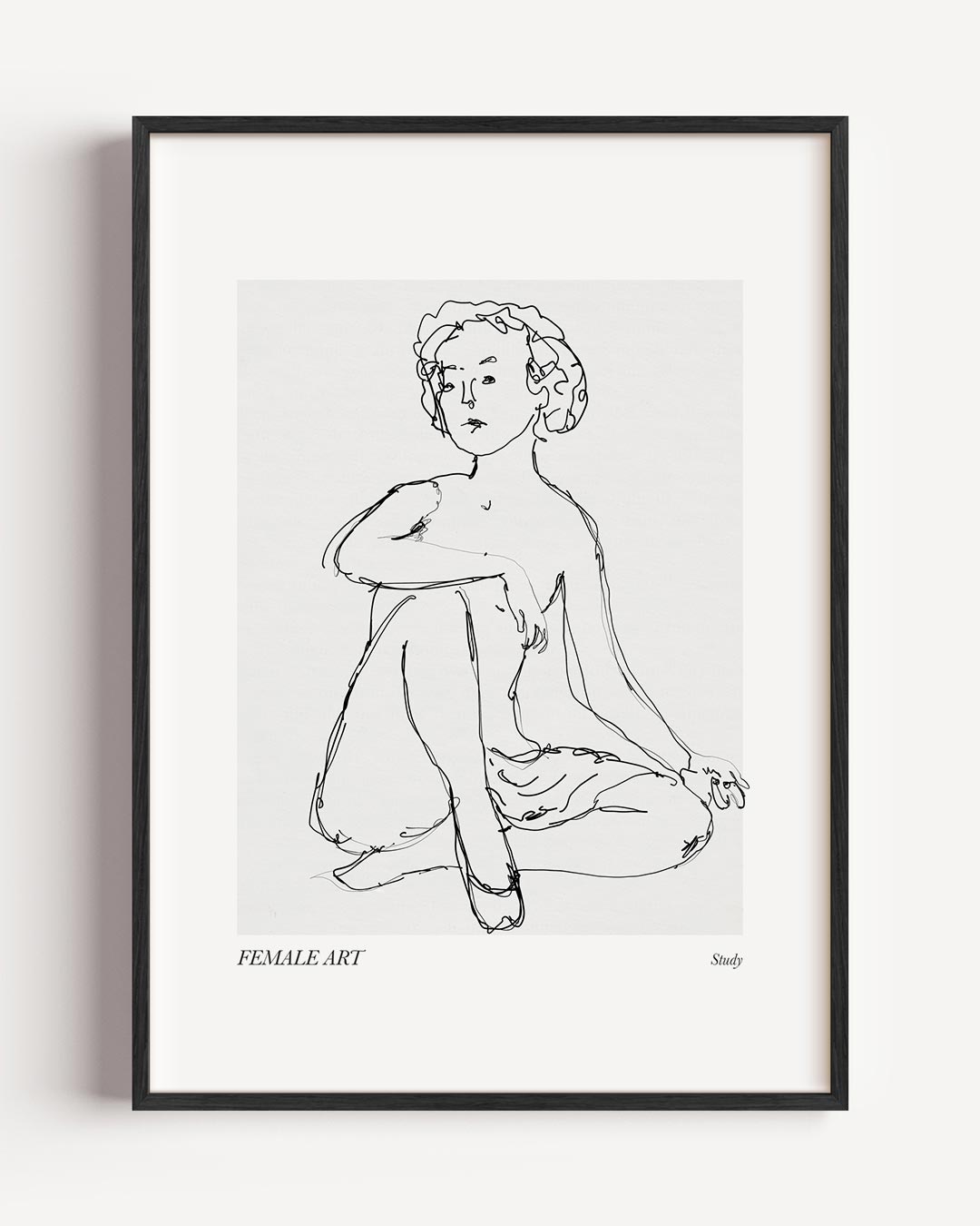 Elegante Lijntekening Vrouw Poster-WallArtistic
