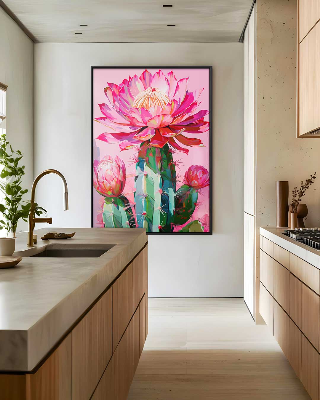 Cactus Bloemkleurenpracht Kunstwerk-canvas-dibond-plexiglas-wanddecoratie-WallArtistic