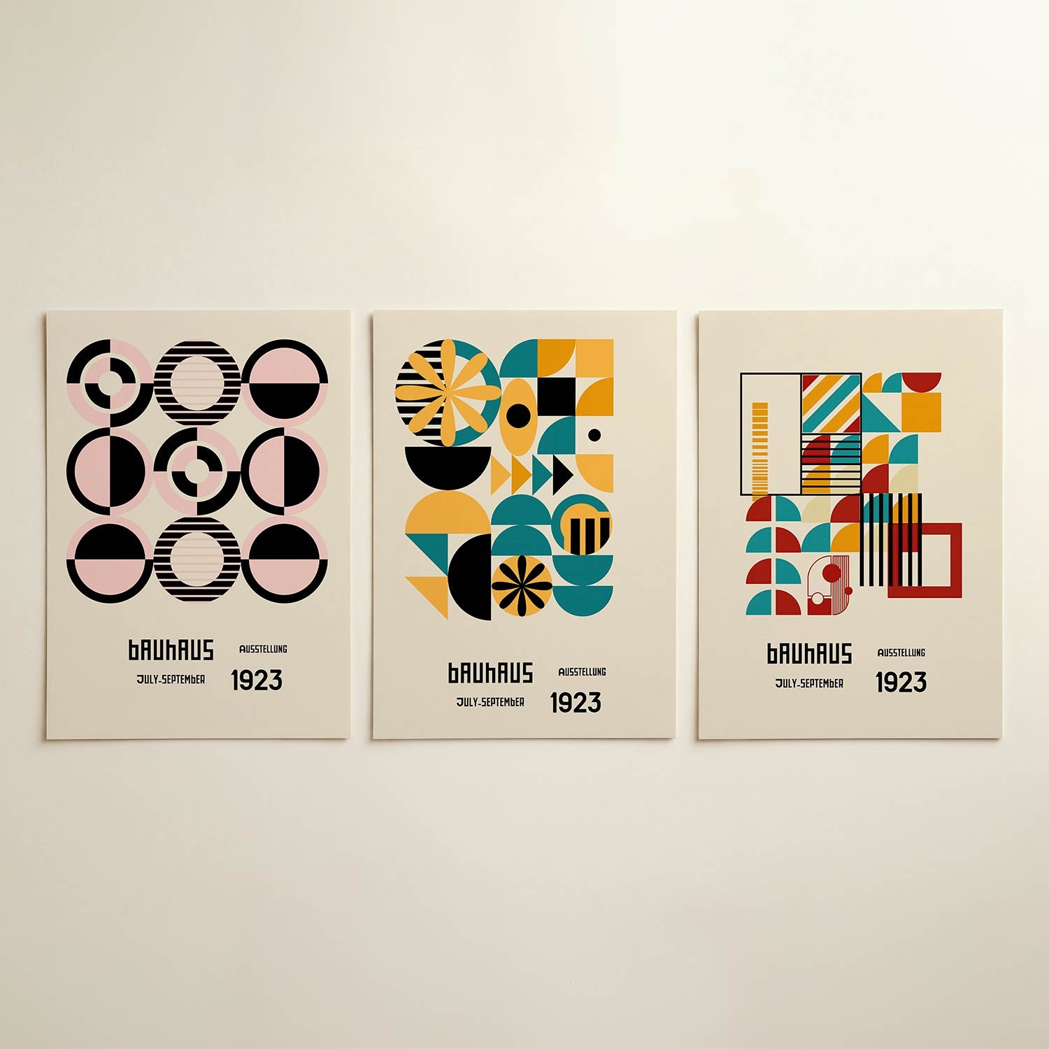 Cirkelritme en lijnen Posterset