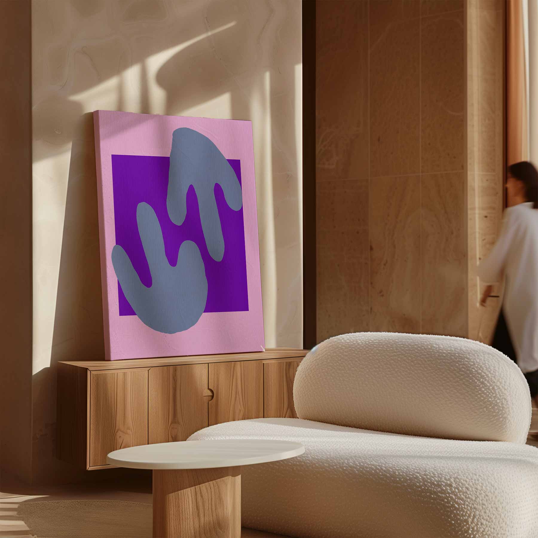 Abstracte Vormen in Pastel Kunstwerk-canvas-dibond-plexiglas-wanddecoratie-WallArtistic