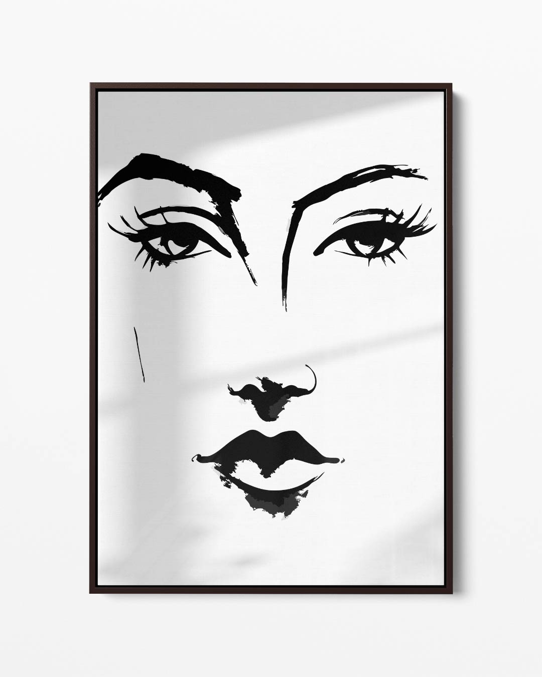 Minimalistisch Portret in Zwart-Wit Kunstwerk-canvas-dibond-plexiglas-wanddecoratie-WallArtistic